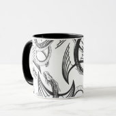 Flying Dragon in dark gray and white. マグカップ (正面左)