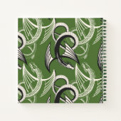 Flying Dragon on the green background. ノートブック (裏面)