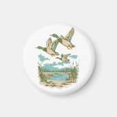 Flying Ducks Wetland Wildlife Nature Hunting Outdo マグネット (正面)