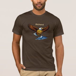 Flying Eagle Bitcoin Trader T-Shirt Custom Name Tシャツ