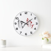 Flying Eagles Bold Bird Illustration ラージ壁時計 (ホーム)