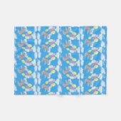 Flying Elephant Cute  フリースブランケット (正面(横))