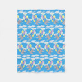 Flying Elephant Cute  フリースブランケット (正面)