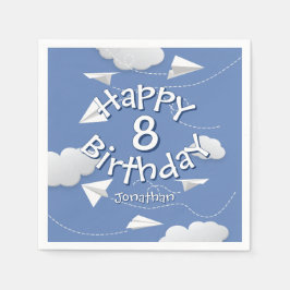 flying folded paper airplanes birthday スタンダードカクテルナプキン