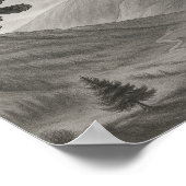 Flying Free – Monochrome Wilderness Sketch Art ポスター (角)