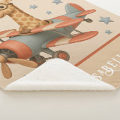 Flying Giraffe – Cute Airplane. シェルパブランケット (3/4)