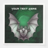 Flying Grey Bat Spooky Green Glowing Cave Trees (正面)