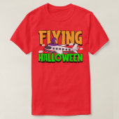 Flying Halloween Costume Cool Airplane Witch Hat P Tシャツ (デザイン正面)