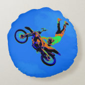 Flying Handstand - Freestyle Motocross Stunt ラウンドクッション (裏面)