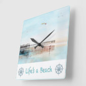 Flying High at Low Tide スクエア壁時計 (傾斜)