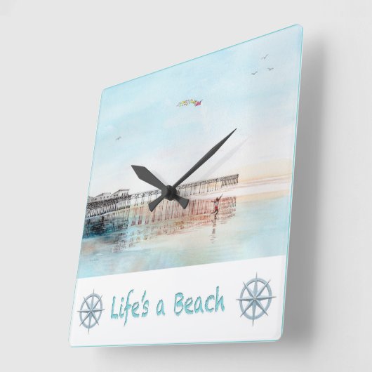 Flying High at Low Tide スクエア壁時計 (傾斜)