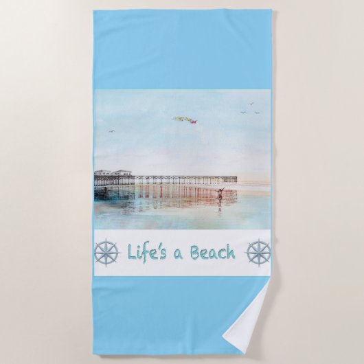 Flying High at Low Tide ビーチタオル (正面)