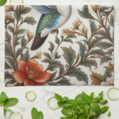 Flying Hummingbird William Morris Inspired キッチンタオル (折り畳み)