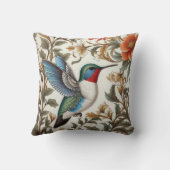 Flying Hummingbird William Morris Inspired クッション (裏面)