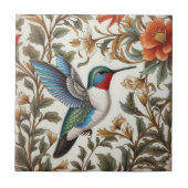 Flying Hummingbird William Morris Inspired タイル (正面)