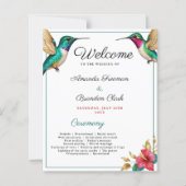 Flying Hummingbirds Red Tropical Flower Wedding (正面)