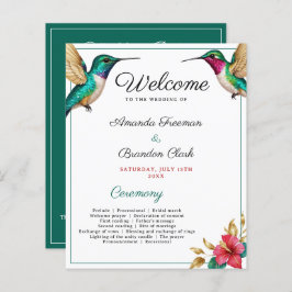 Flying Hummingbirds Red Tropical Flower Wedding