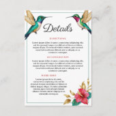 Flying Hummingbirds Red Tropical Flower Wedding エンクロージャーカード (正面)