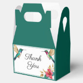 Flying Hummingbirds Red Tropical Flower Wedding フェイバーボックス (オープン)