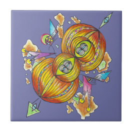 Flying infinity tile.psychedelic butterfly. タイル