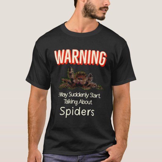 Flying Jumping Spider Warning Spooder Mom Spooder  Tシャツ (正面)