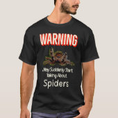 Flying Jumping Spider Warning Spooder Mom Spooder  Tシャツ (正面)