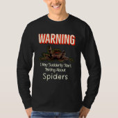 Flying Jumping Spider Warning Spooder Mom Spooder Tシャツ (正面)