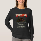 Flying Jumping Spider Warning Spooder Mom Spooder  Tシャツ (正面)