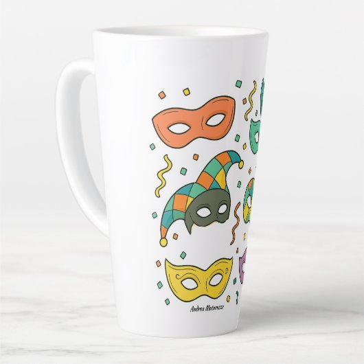 Flying Masks カフェラテマグ (左アングル)