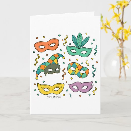 Flying Masks カード (黄色い花)