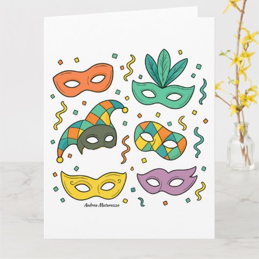 Flying Masks カード (黄色い花)