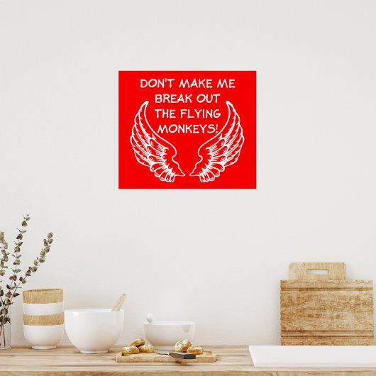 Flying Monkeys Funny Poster Humor ポスター (キッチン)
