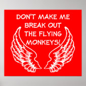 Flying Monkeys Funny Poster Humor ポスター (正面)