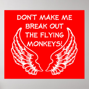 Flying Monkeys Funny Poster Humor ポスター