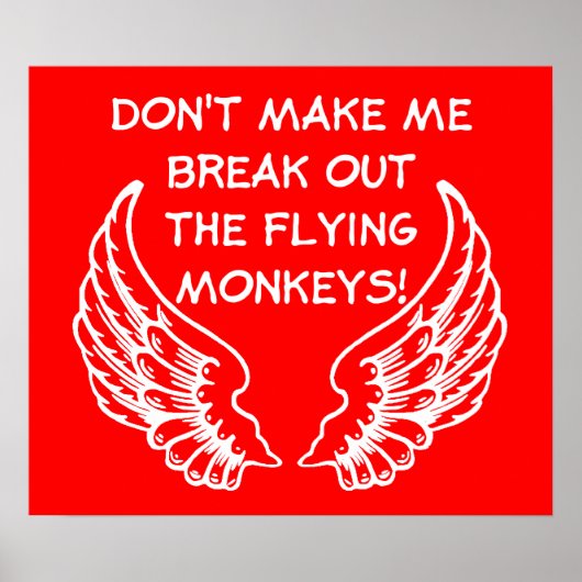 Flying Monkeys Funny Poster Humor ポスター (正面)
