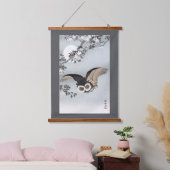 Flying Owl and Full Moon, Koson, Ukiyo-e 吊り下げ型タペストリー (寝室)