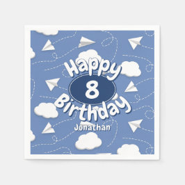 flying paper airplanes boy or girl birthday スタンダードカクテルナプキン