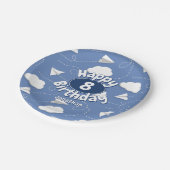 flying paper airplanes boy or girl birthday ペーパープレート (アングル)