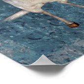 Flying Pegasus Blue Moon Fantasy Horse Art ポスター (角)