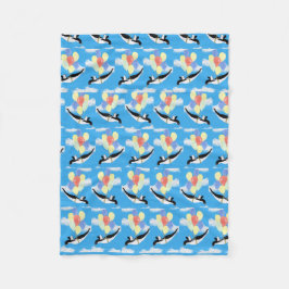 Flying Penguin Teddy Bear  フリースブランケット