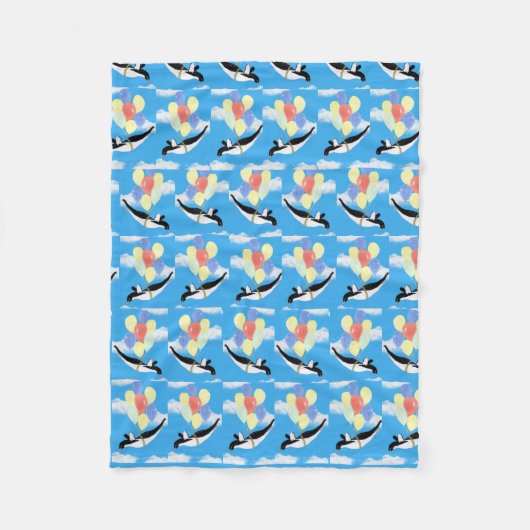 Flying Penguin Teddy Bear  フリースブランケット (正面)