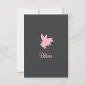 Flying Pig Believe Flat Note Card ノートカード (正面)