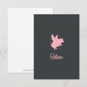 Flying Pig Believe Flat Note Card ノートカード (正面/裏面)
