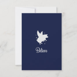 Flying Pig Believe Flat Note Card ノートカード