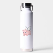 Flying Pig - Cute Piglet with Wings ウォーターボトル (正面)
