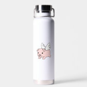Flying Pig - Cute Piglet with Wings ウォーターボトル (背面)