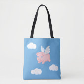 Flying Pig - Cute Piglet with Wings トートバッグ (正面)