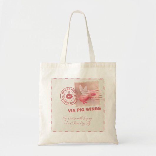 Flying Pig Postage Tote Bag トートバッグ (正面)