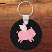 Flying Pig with Wings Fly Pig Lovers キーホルダー (正面)