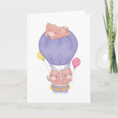 Flying Piggies in Hot Air Balloon カード (正面)